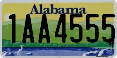 AL license plate 1AA4555