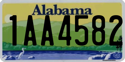 AL license plate 1AA4582