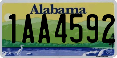 AL license plate 1AA4592