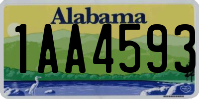 AL license plate 1AA4593