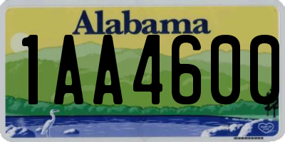 AL license plate 1AA4600