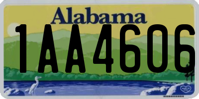 AL license plate 1AA4606