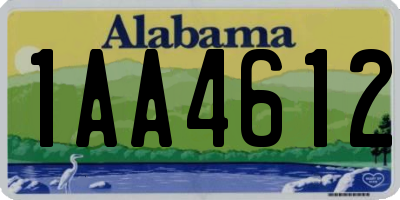 AL license plate 1AA4612
