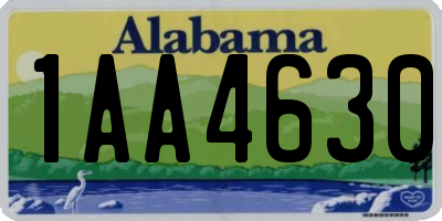 AL license plate 1AA4630