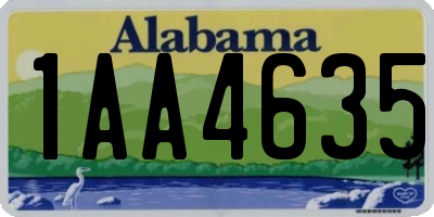 AL license plate 1AA4635