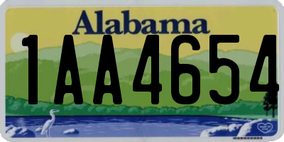 AL license plate 1AA4654