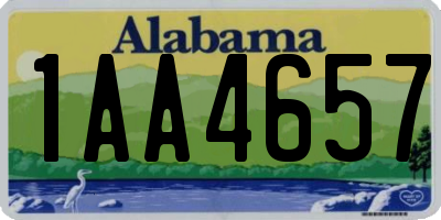 AL license plate 1AA4657