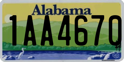 AL license plate 1AA4670