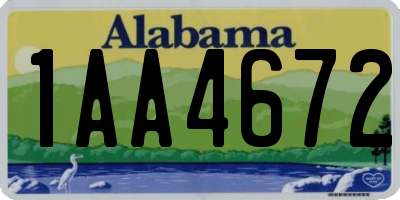 AL license plate 1AA4672
