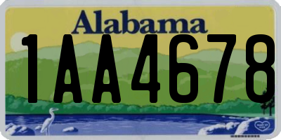 AL license plate 1AA4678