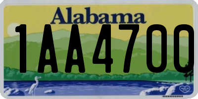 AL license plate 1AA4700