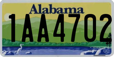 AL license plate 1AA4702