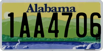 AL license plate 1AA4706