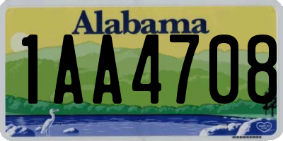AL license plate 1AA4708