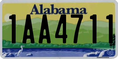 AL license plate 1AA4711