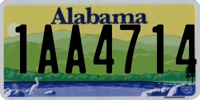 AL license plate 1AA4714