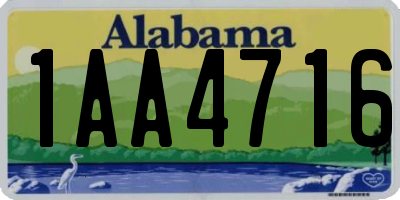 AL license plate 1AA4716