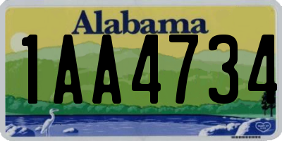 AL license plate 1AA4734