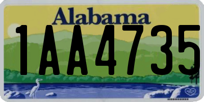 AL license plate 1AA4735