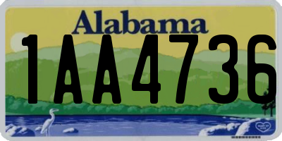 AL license plate 1AA4736
