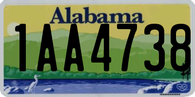 AL license plate 1AA4738