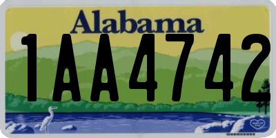 AL license plate 1AA4742