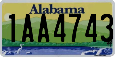 AL license plate 1AA4743