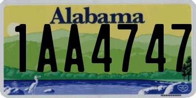 AL license plate 1AA4747