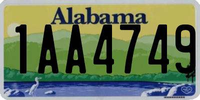 AL license plate 1AA4749