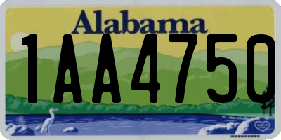 AL license plate 1AA4750