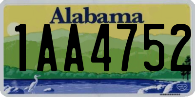 AL license plate 1AA4752