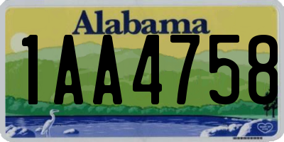AL license plate 1AA4758