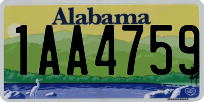 AL license plate 1AA4759