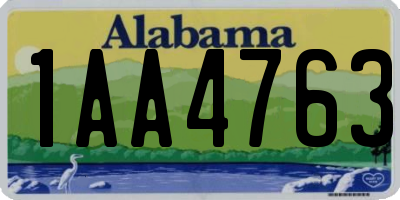 AL license plate 1AA4763