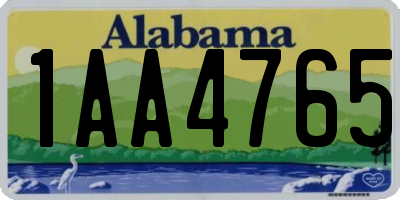 AL license plate 1AA4765