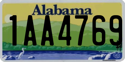 AL license plate 1AA4769