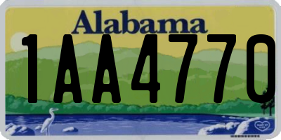 AL license plate 1AA4770