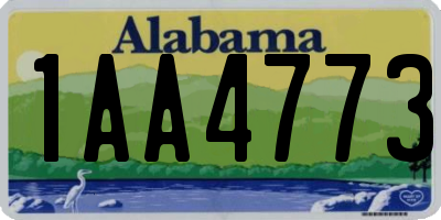 AL license plate 1AA4773