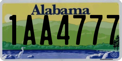 AL license plate 1AA4777