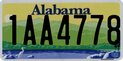 AL license plate 1AA4778