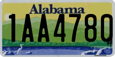 AL license plate 1AA4780