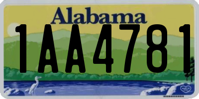 AL license plate 1AA4781