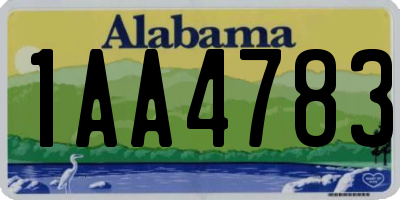 AL license plate 1AA4783