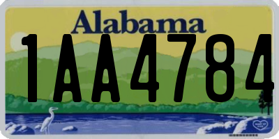 AL license plate 1AA4784