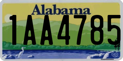 AL license plate 1AA4785