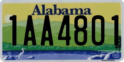 AL license plate 1AA4801