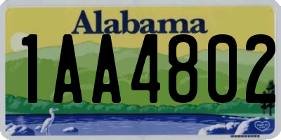 AL license plate 1AA4802