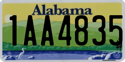 AL license plate 1AA4835