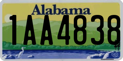 AL license plate 1AA4838