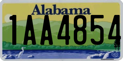 AL license plate 1AA4854